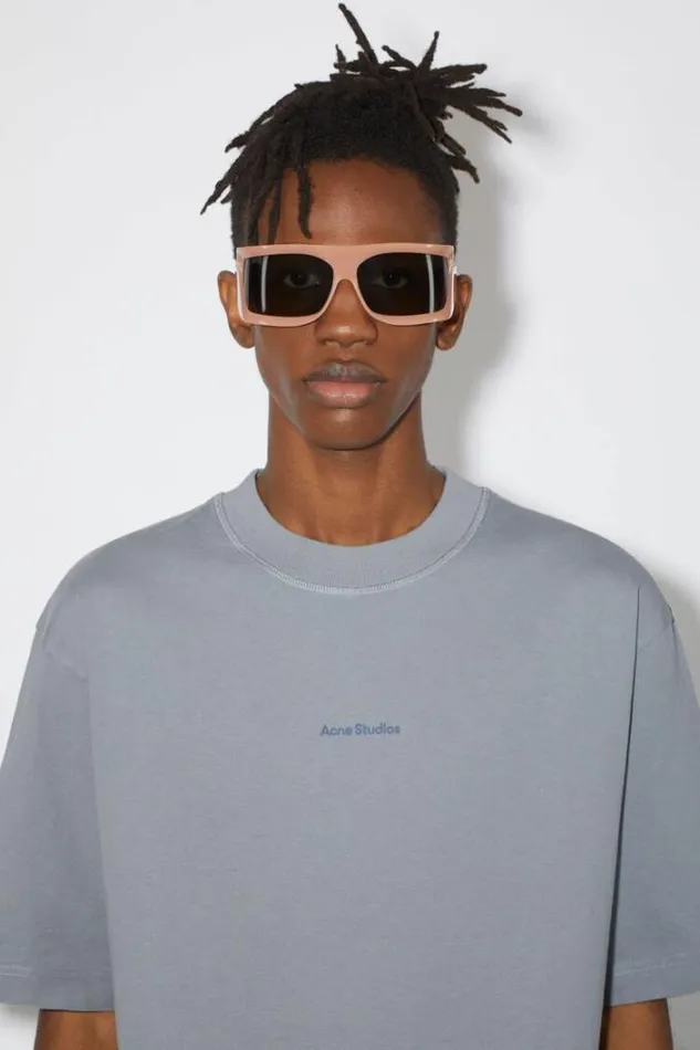 Acne Studios Tshirts Man Logo Tshirt Steel Grey