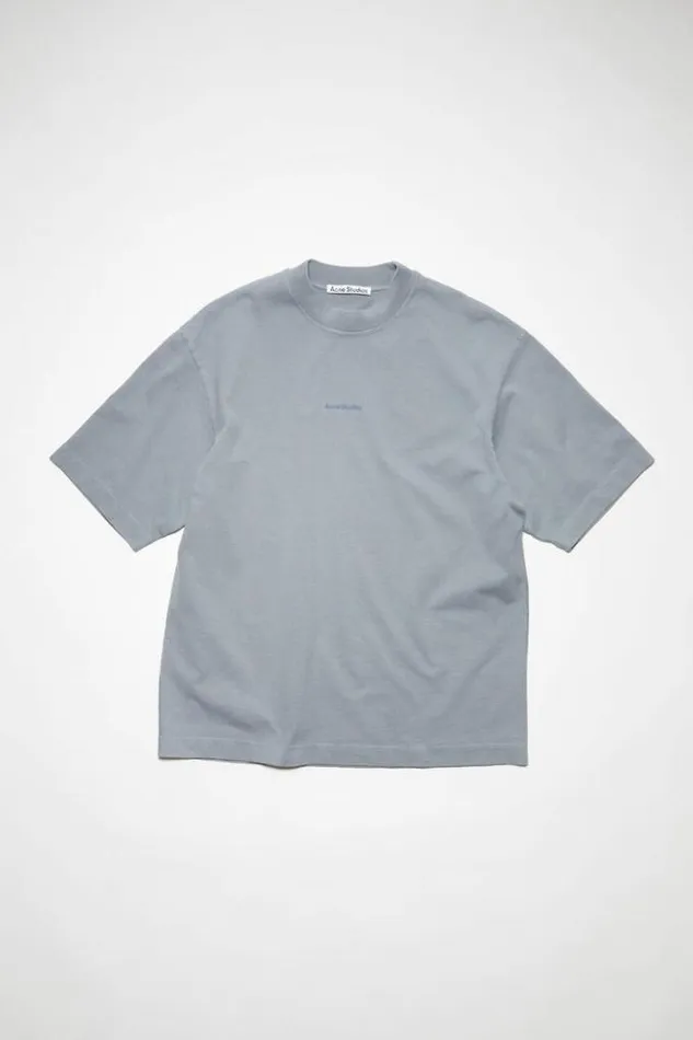 Acne Studios Tshirts Man Logo Tshirt Steel Grey
