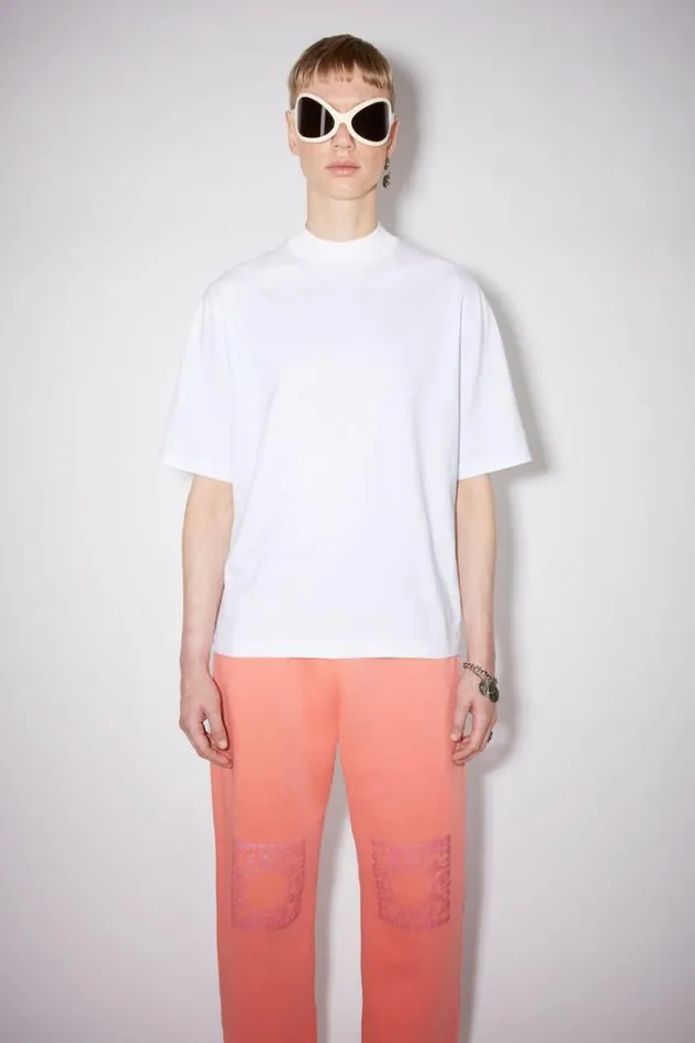Acne Studios Tshirts Man Mock Neck Tshirt Optic White