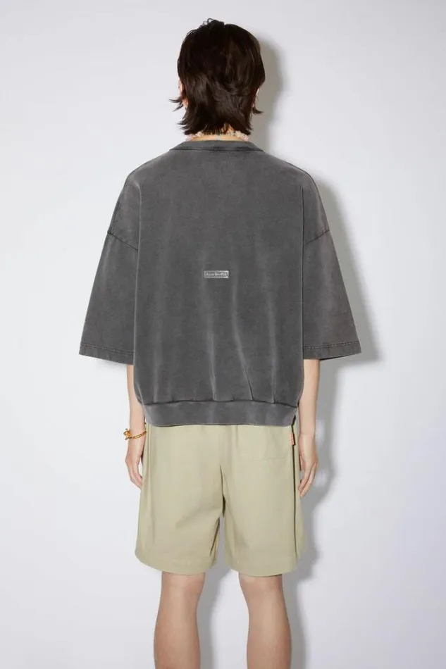Acne Studios Tshirts Man Patch Logo Tshirt Faded Black