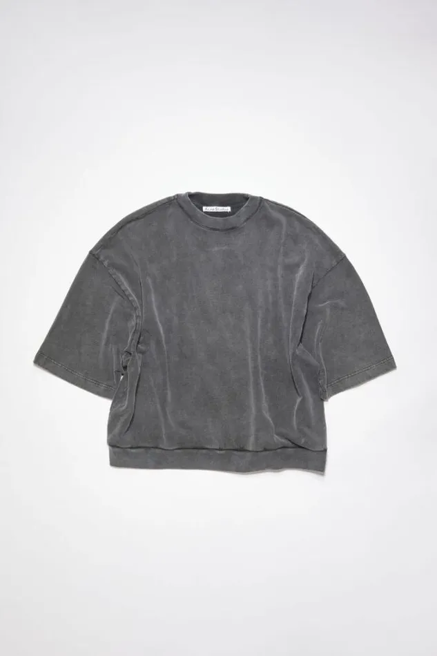 Acne Studios Tshirts Man Patch Logo Tshirt Faded Black