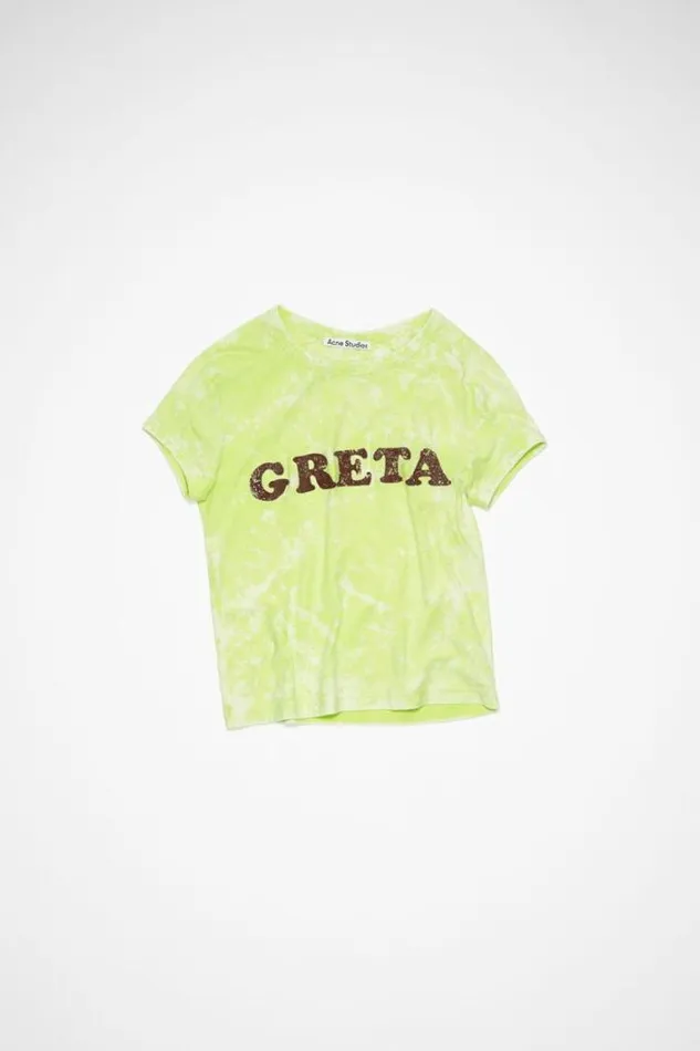 Acne Studios Tshirts Man Printed Tshirt Fluo Green
