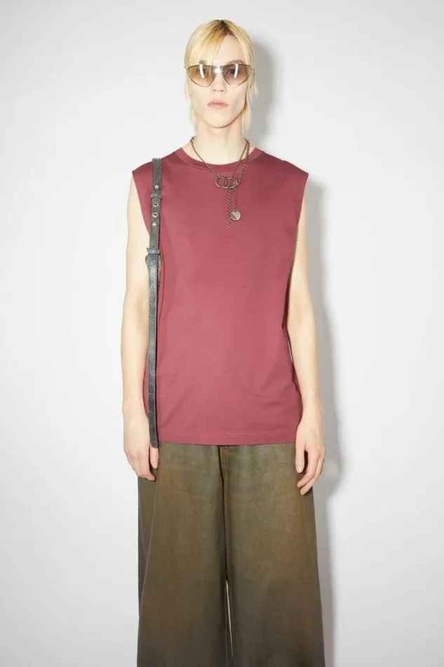 Acne Studios Tshirts Man Sleeveless Tshirt Rosewood Red