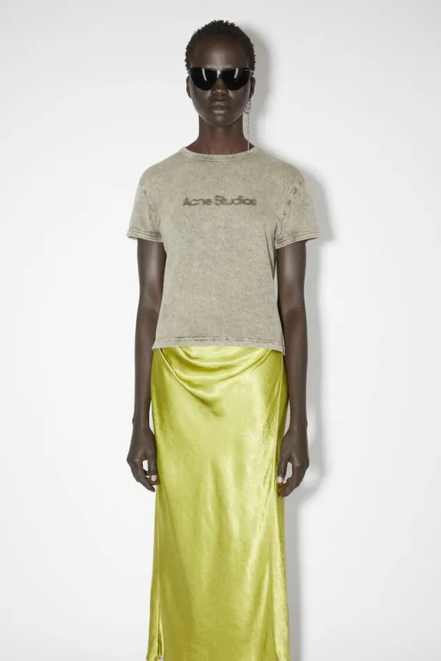 Acne Studios Tshirts Woman Blurred Logo Tshirt Faded Grey