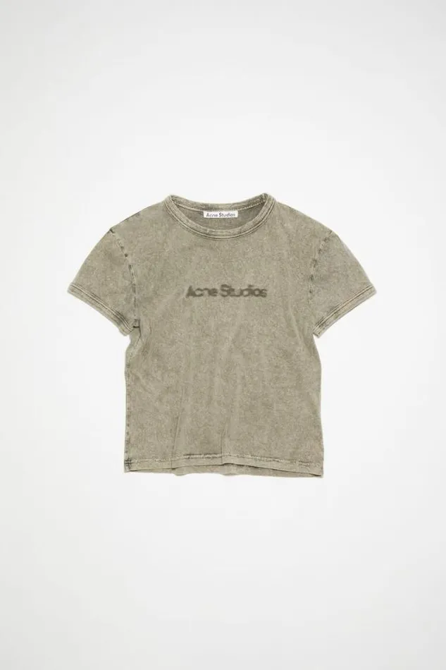 Acne Studios Tshirts Woman Blurred Logo Tshirt Faded Grey