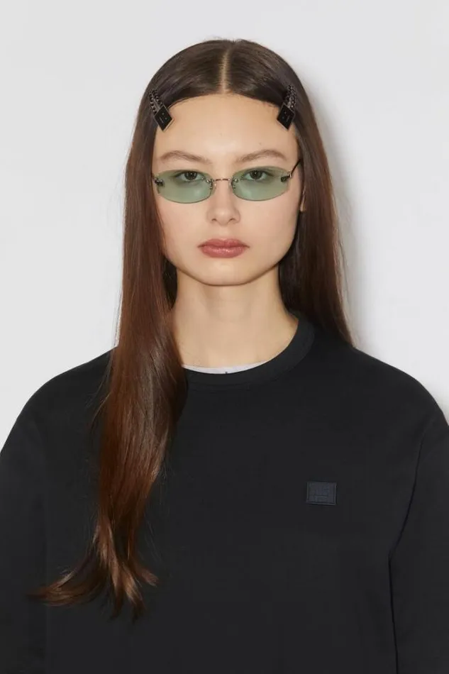 Acne Studios Tshirts Woman CREW NECK TSHIRT Black