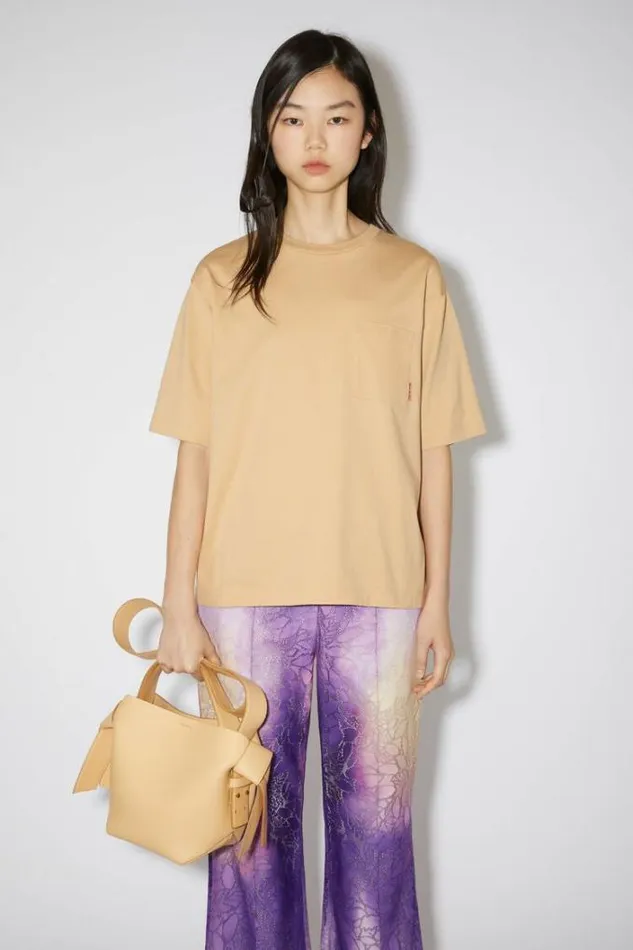 Acne Studios Tshirts Woman Crew Neck Tshirt Light Camel