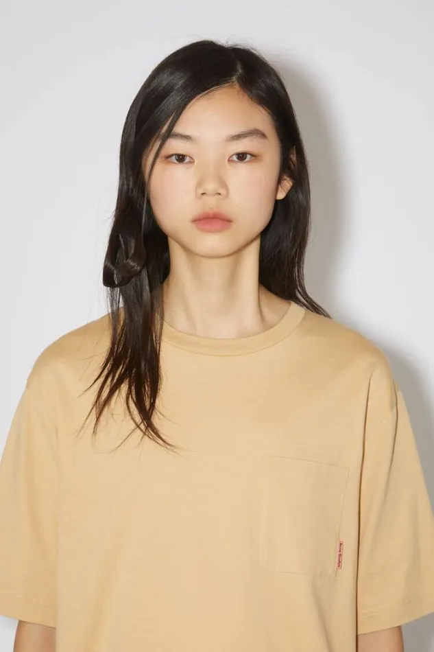 Acne Studios Tshirts Woman Crew Neck Tshirt Light Camel