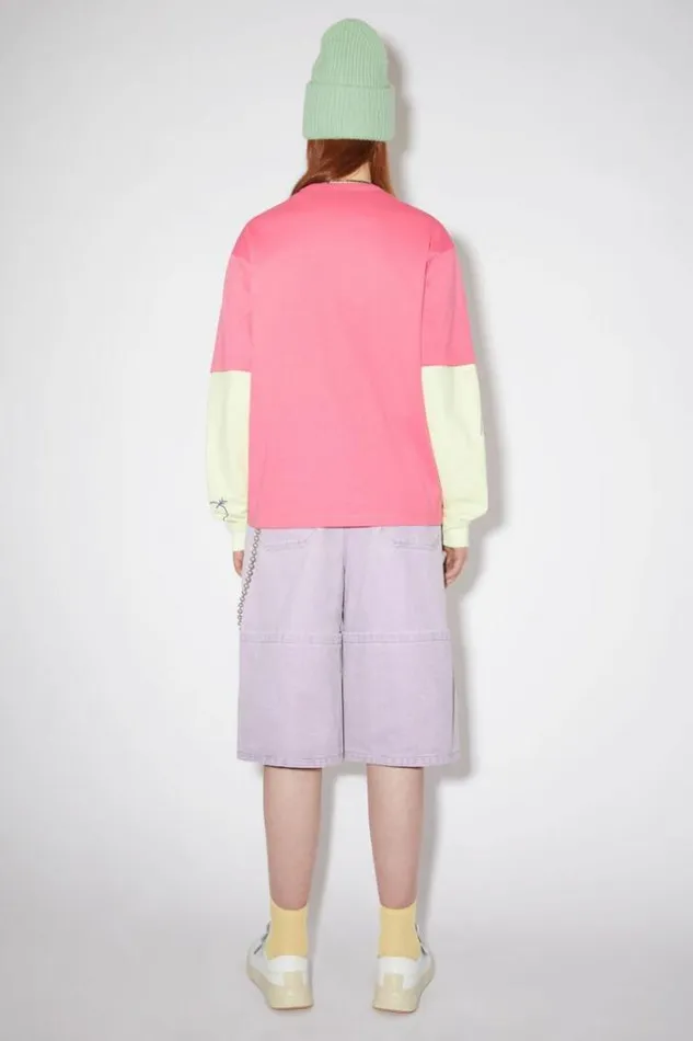 Acne Studios Tshirts Woman Crew Neck TshirtUnisex Bright Pink