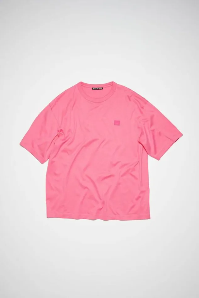 Acne Studios Tshirts Woman Crew Neck TshirtUnisex Bright Pink