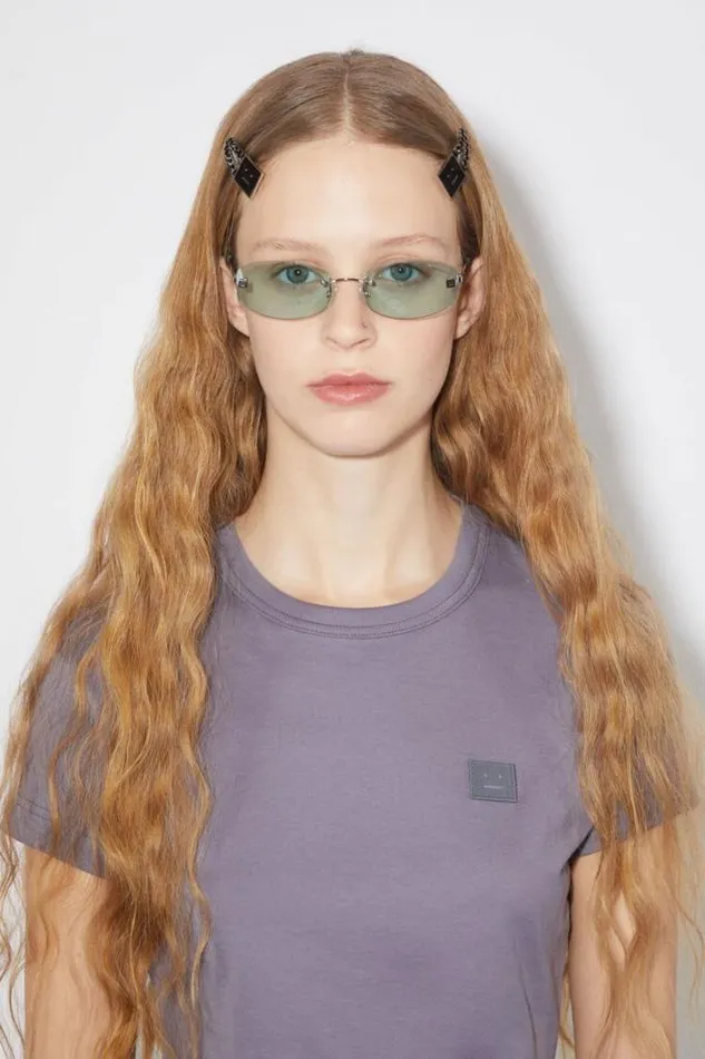 Acne Studios Tshirts Woman Crew Neck TshirtUnisex Faded Purple