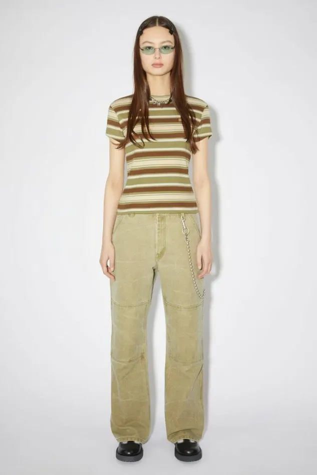 Acne Studios Tshirts Woman Crew Neck TshirtUnisex Green Multi