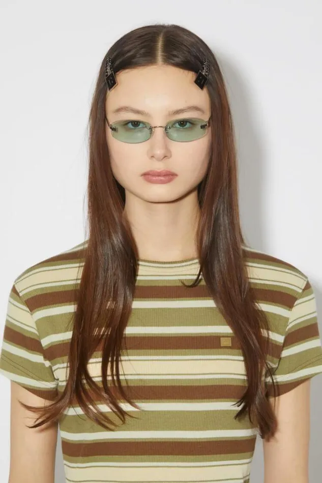 Acne Studios Tshirts Woman Crew Neck TshirtUnisex Green Multi