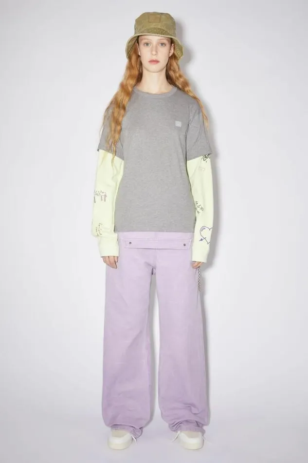 Acne Studios Tshirts Woman Crew Neck TshirtUnisex Light Grey Melange