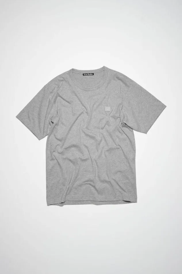 Acne Studios Tshirts Woman Crew Neck TshirtUnisex Light Grey Melange