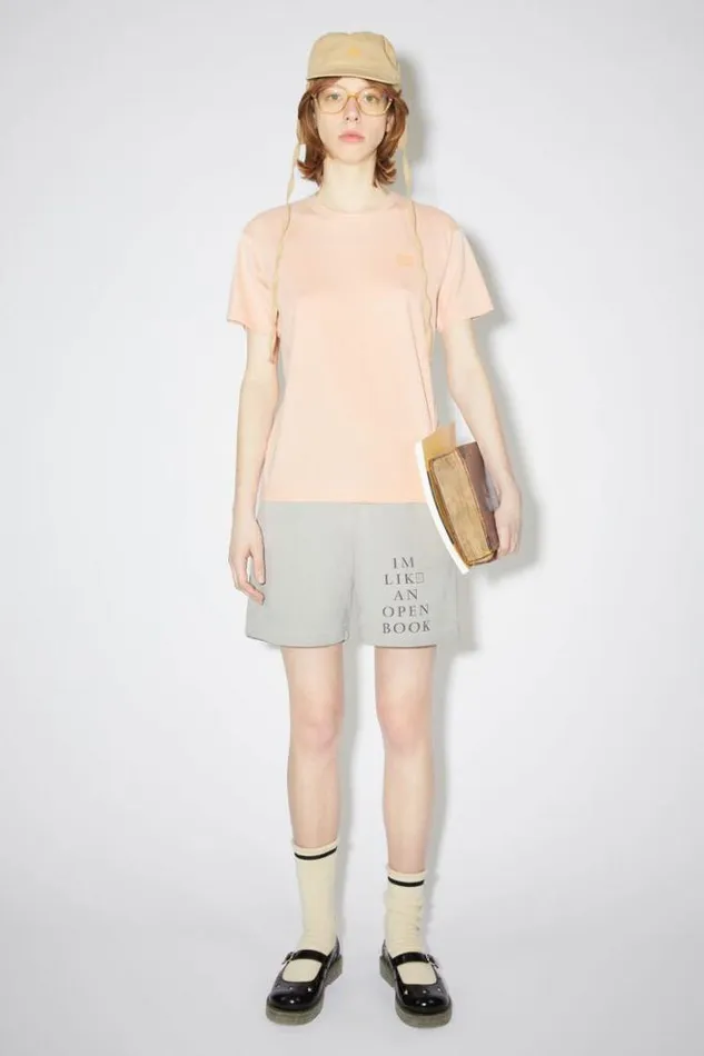 Acne Studios Tshirts Woman Crew Neck TshirtUnisex Powder Pink