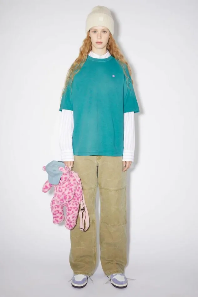 Acne Studios Tshirts Woman Crew Neck TshirtUnisex Sea Green