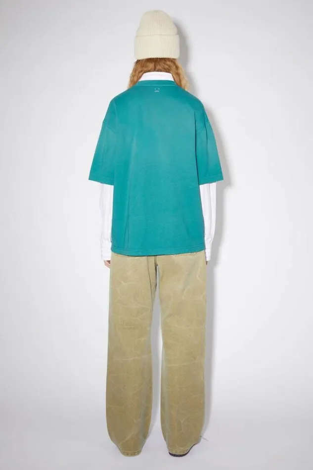 Acne Studios Tshirts Woman Crew Neck TshirtUnisex Sea Green