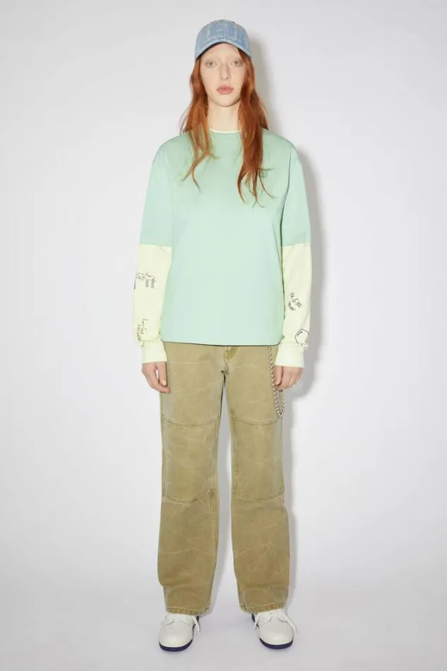 Acne Studios Tshirts Woman Crew Neck TshirtUnisex Soft Green