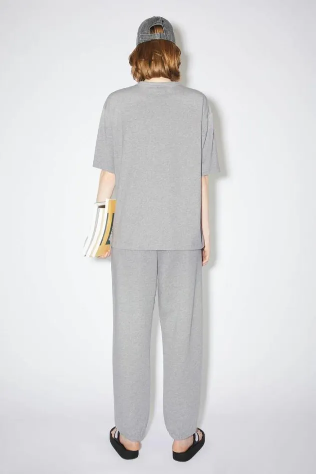 Acne Studios Tshirts Woman Face Logo Patch TshirtUnisex Light Grey Melange