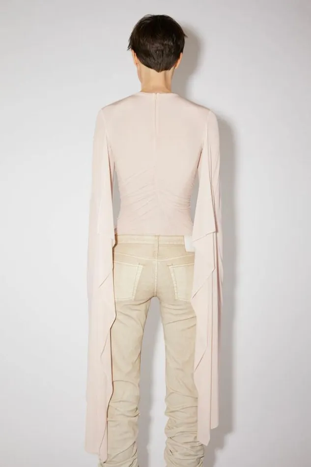 Acne Studios Tshirts Woman Heart Draped BlouseRunway Show Dusty Pink