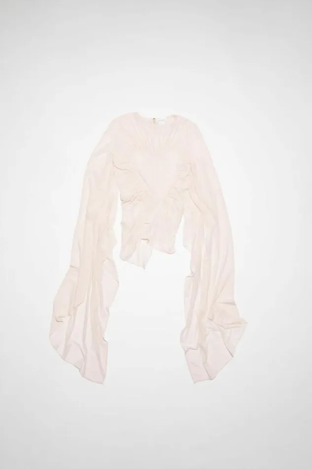 Acne Studios Tshirts Woman Heart Draped BlouseRunway Show Dusty Pink