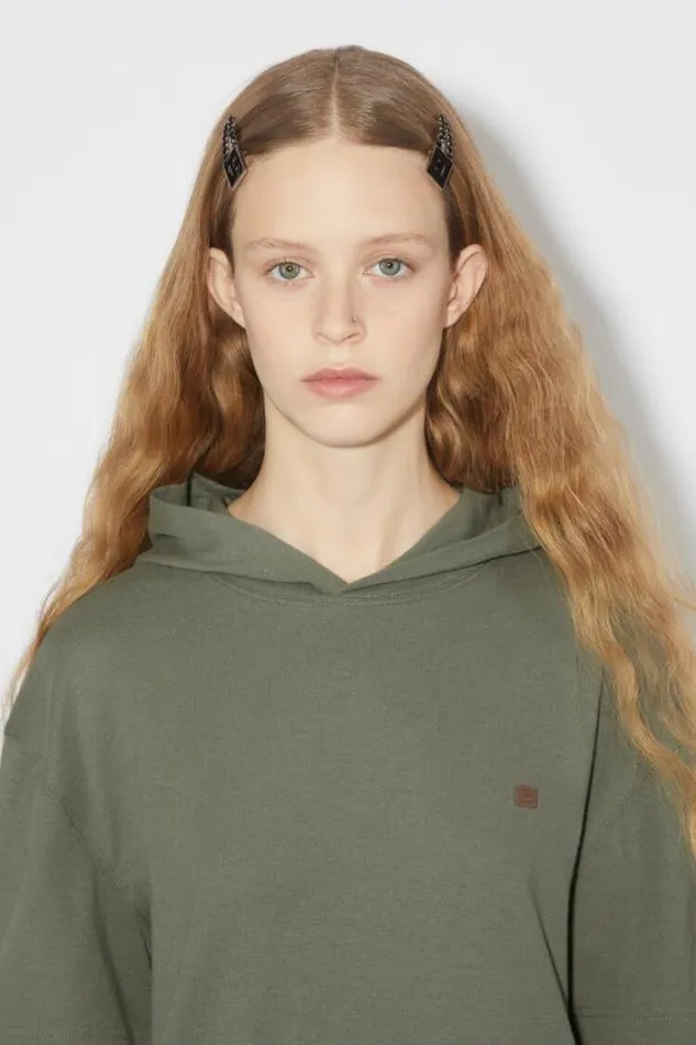 Acne Studios Tshirts Woman Hooded Layered SweaterUnisex Storm Grey