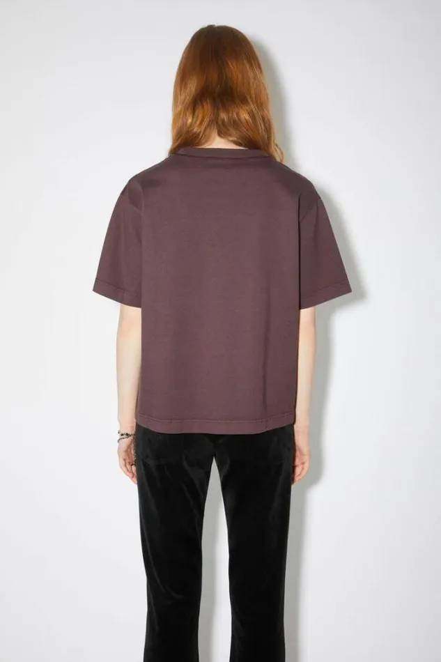 Acne Studios Tshirts Woman Logo Tshirt Aubergine Purple