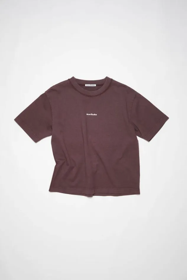 Acne Studios Tshirts Woman Logo Tshirt Aubergine Purple