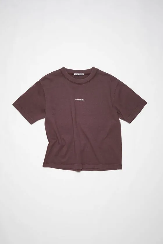 Acne Studios Tshirts Woman Logo Tshirt Aubergine Purple