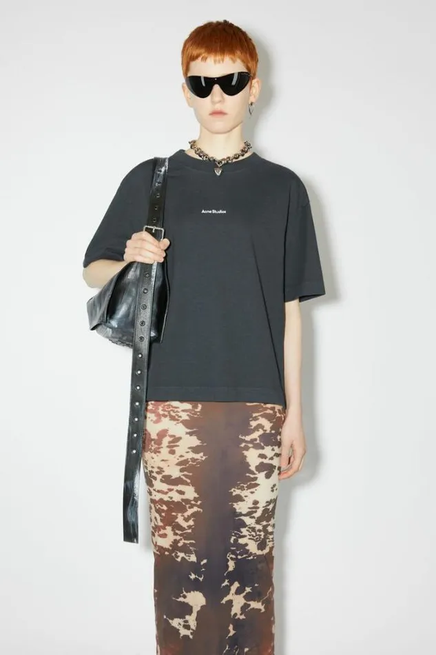 Acne Studios Tshirts Woman Logo Tshirt Black