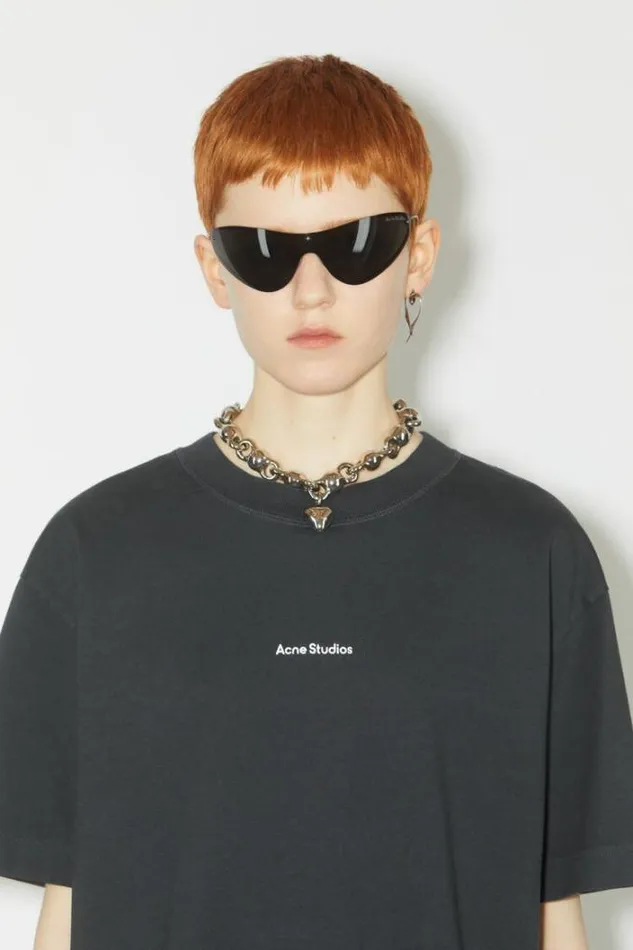 Acne Studios Tshirts Woman Logo Tshirt Black