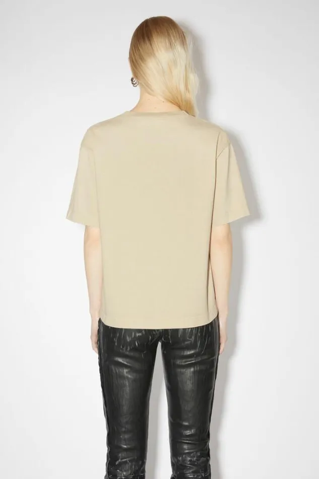 Acne Studios Tshirts Woman Logo Tshirt Champagne Beige