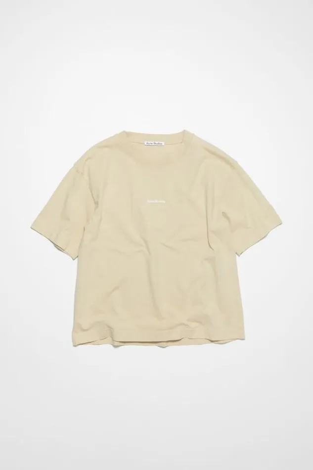 Acne Studios Tshirts Woman Logo Tshirt Champagne Beige