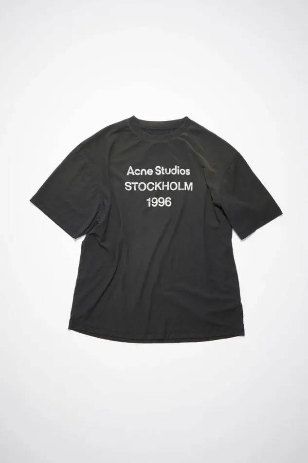 Acne Studios Tshirts Woman Logo Tshirt Faded Black