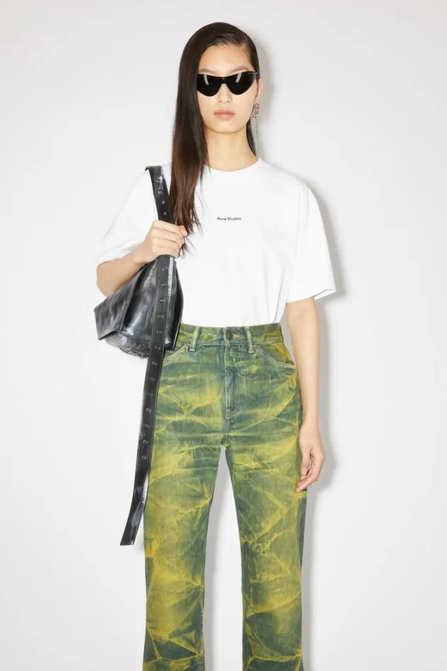 Acne Studios Tshirts Woman Logo Tshirt Optic White