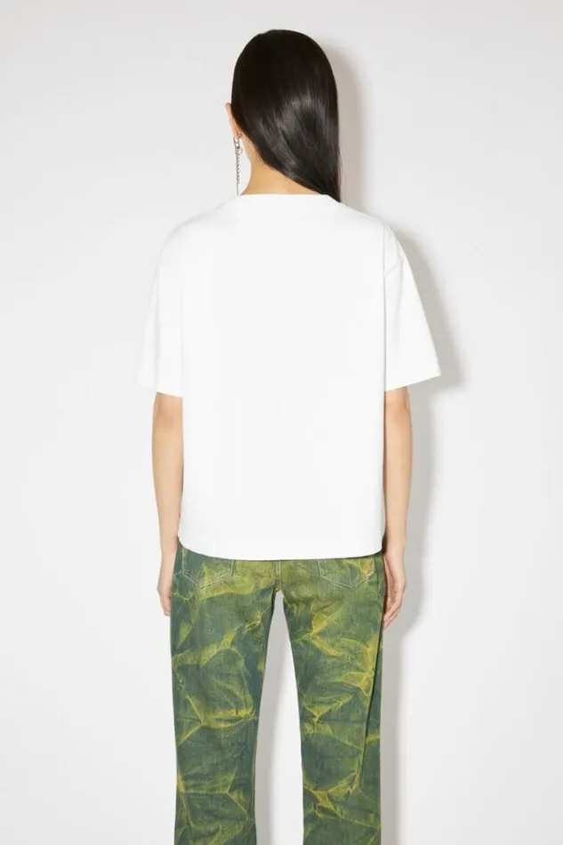 Acne Studios Tshirts Woman Logo Tshirt Optic White