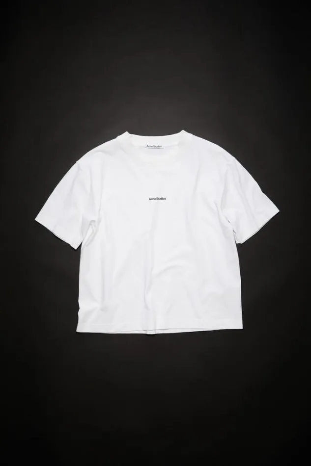 Acne Studios Tshirts Woman Logo Tshirt Optic White