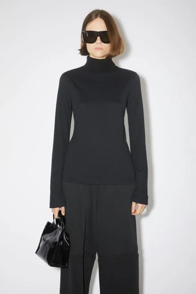 Acne Studios Tshirts Woman Long Sleeve Tshirt Black