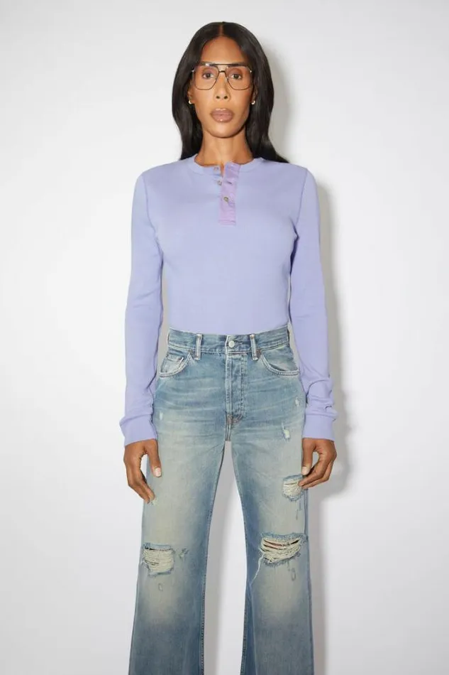 Acne Studios Tshirts Woman Long Sleeve Tshirt Lilac Purple
