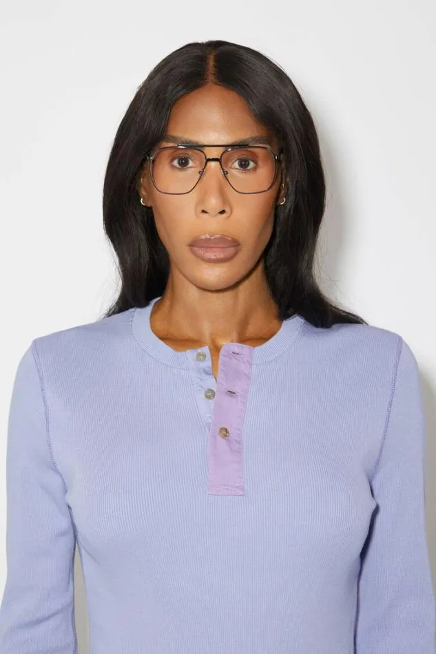 Acne Studios Tshirts Woman Long Sleeve Tshirt Lilac Purple