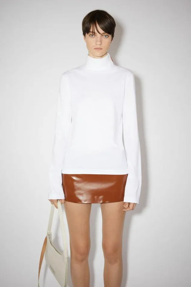 Acne Studios Tshirts Woman Long Sleeve Tshirt Optic White