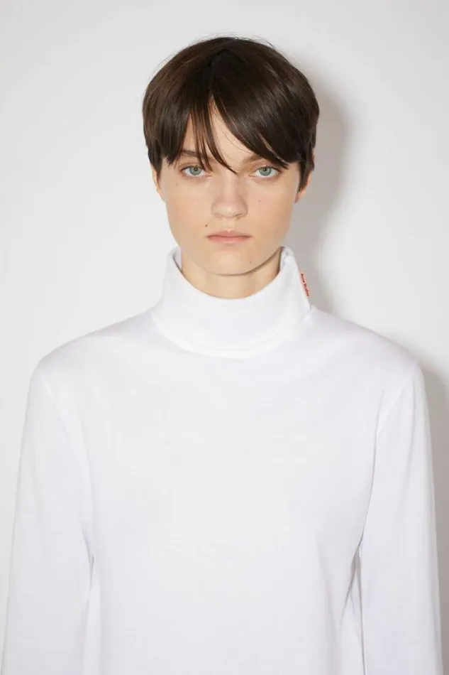 Acne Studios Tshirts Woman Long Sleeve Tshirt Optic White