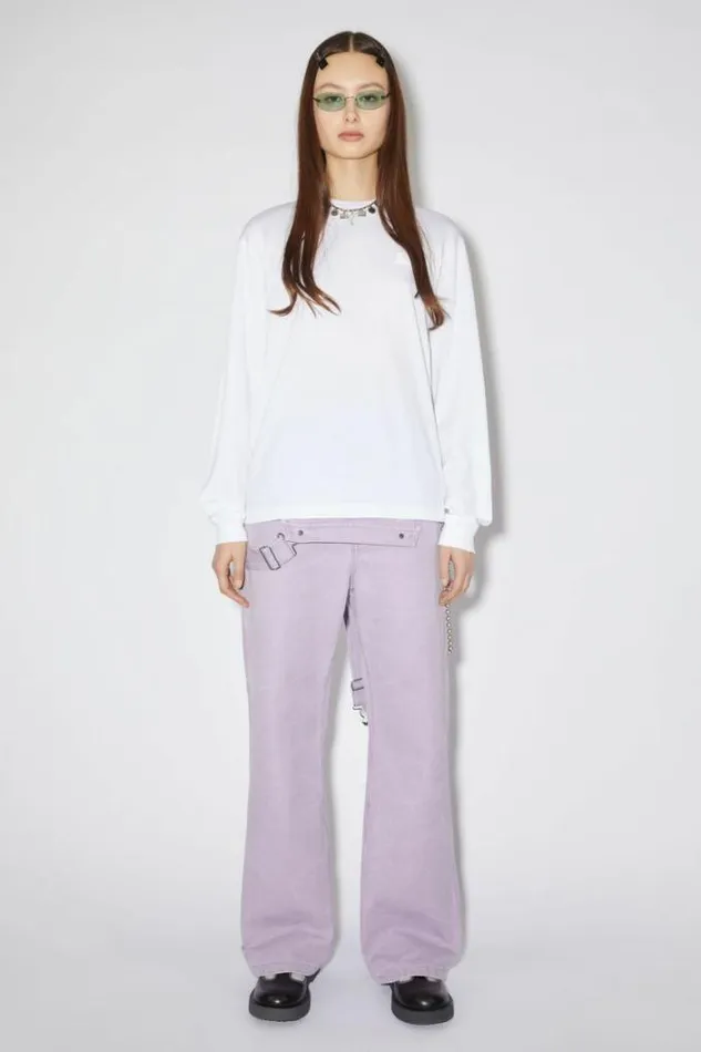 Acne Studios Tshirts Woman Long Sleeve TshirtUnisex Optic White