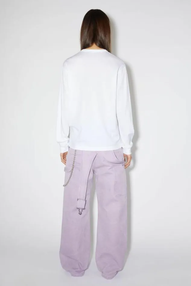 Acne Studios Tshirts Woman Long Sleeve TshirtUnisex Optic White