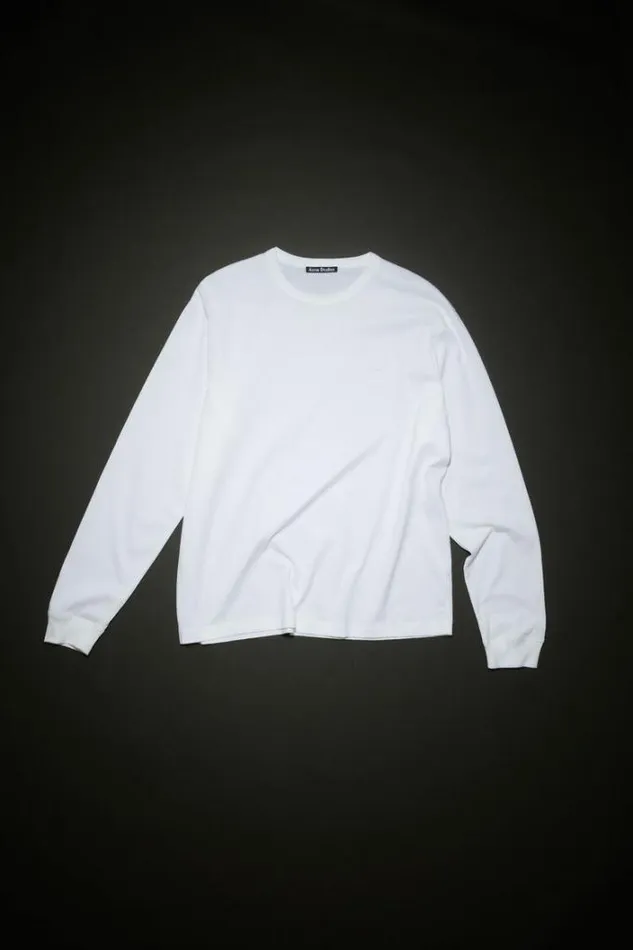 Acne Studios Tshirts Woman Long Sleeve TshirtUnisex Optic White