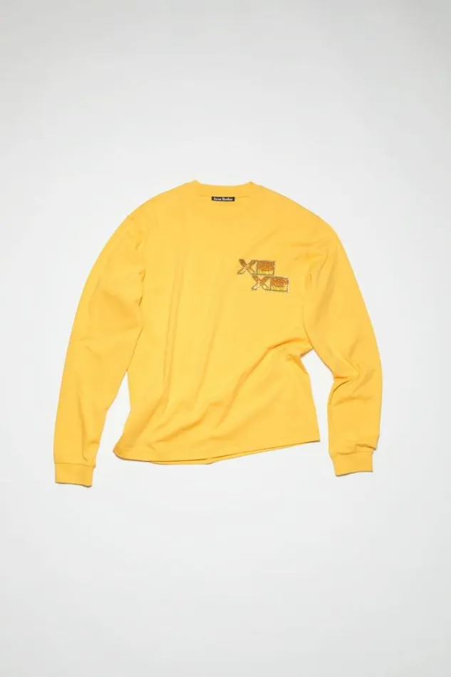 Acne Studios Tshirts Woman Long Sleeve TshirtUnisex Warm Yellow