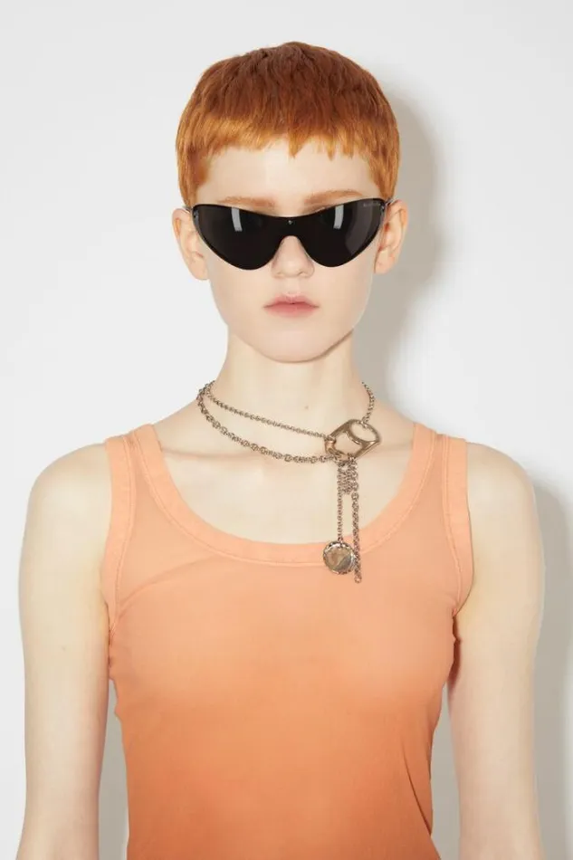 Acne Studios Tshirts Woman Mesh Tank Top BeigeBrown