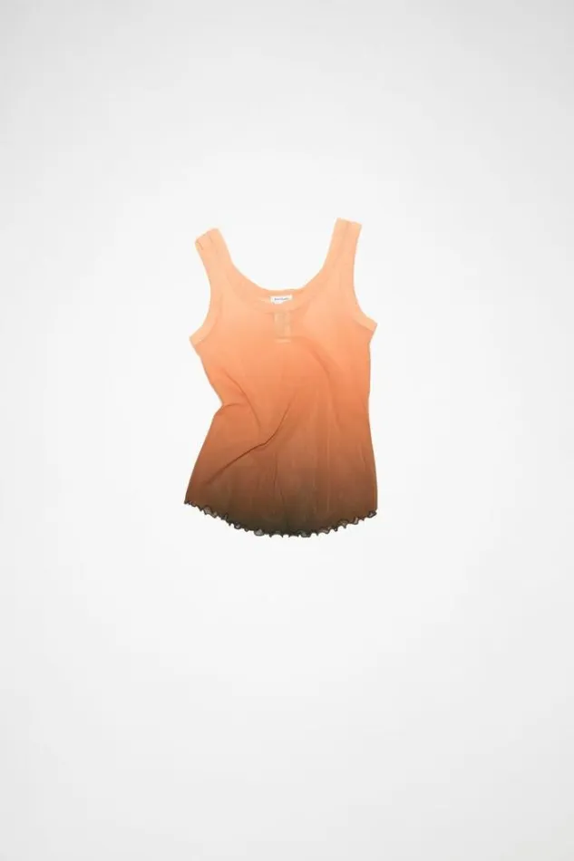 Acne Studios Tshirts Woman Mesh Tank Top BeigeBrown