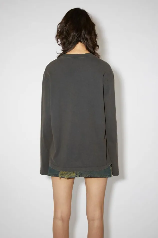 Acne Studios Tshirts Woman Printed Sweater Faded Black
